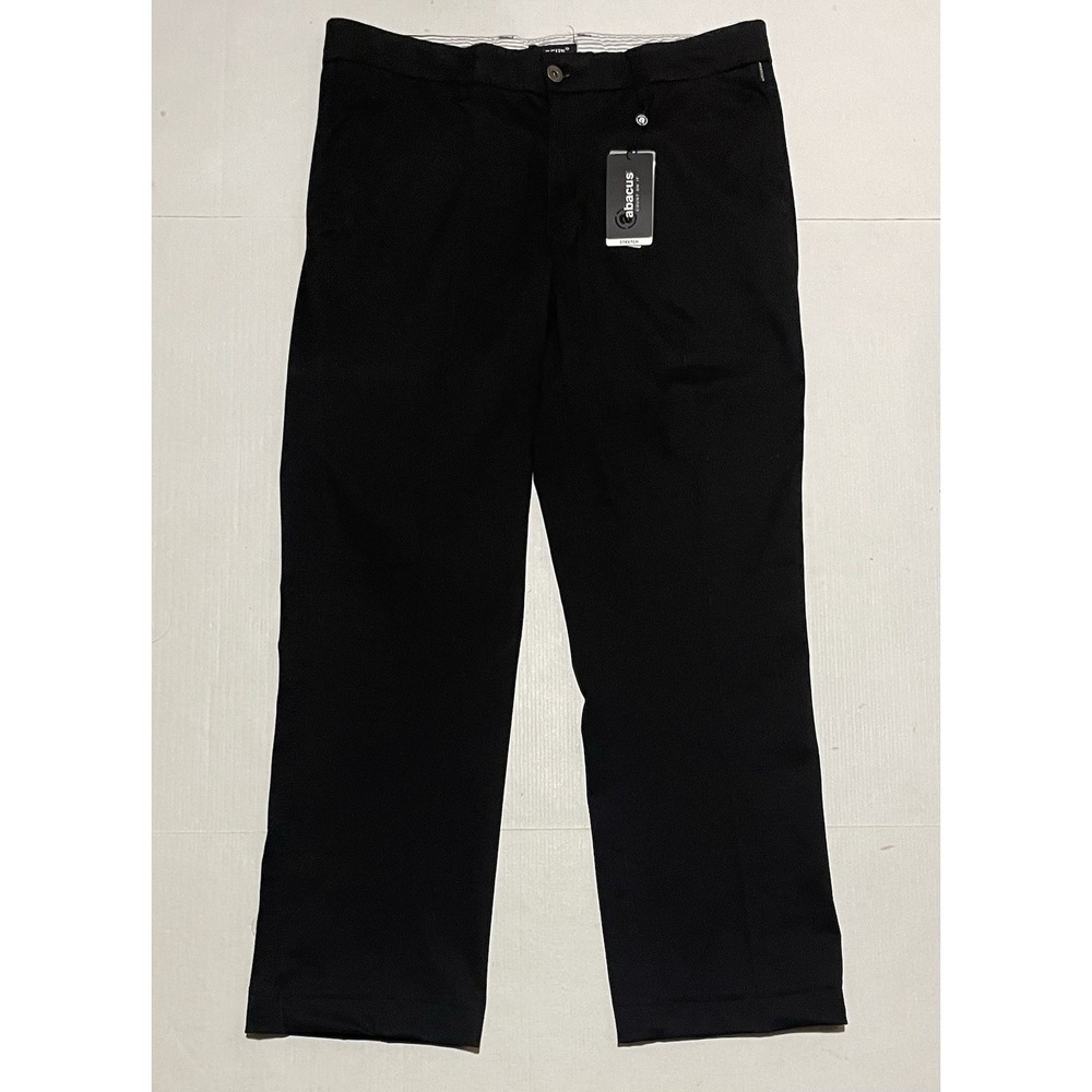 Abacus Count On It Hillside Chino Pants NWT Mens Size 36 X 29 Black Straight Leg